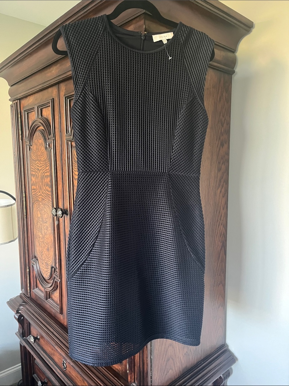 REISS Granger Perforated Sheath Dress
